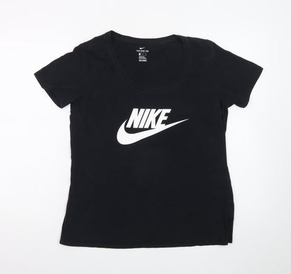 Nike Womens Black Athletic Fit T-Shirt Medium Short Sleeve Sports Tee