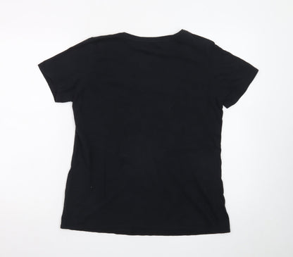 Nike Womens Black Athletic Fit T-Shirt Medium Short Sleeve Sports Tee