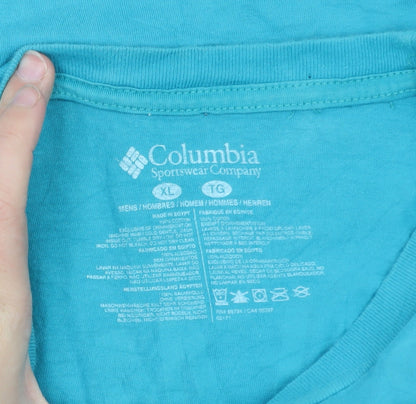 Columbia Men's Blue XL Graphic Cotton T-Shirt