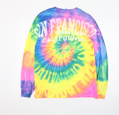 Gildan Men’s Multicoloured Tie-Dye San Francisco Long Sleeve T-Shirt Size M