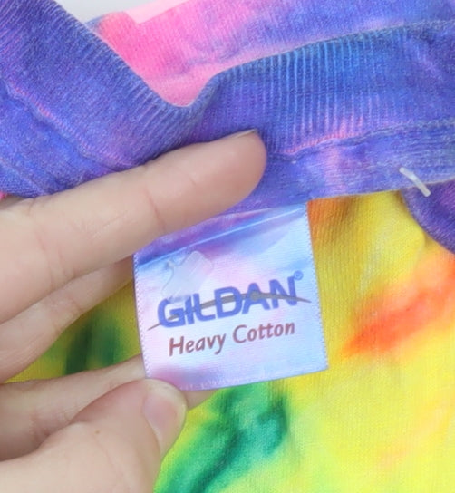 Gildan Men’s Multicoloured Tie-Dye San Francisco Long Sleeve T-Shirt Size M