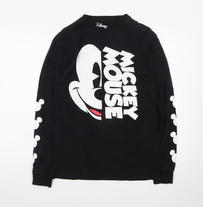Disney Mickey Mouse Black Long Sleeve Crew Neck T-Shirt Women’s Small