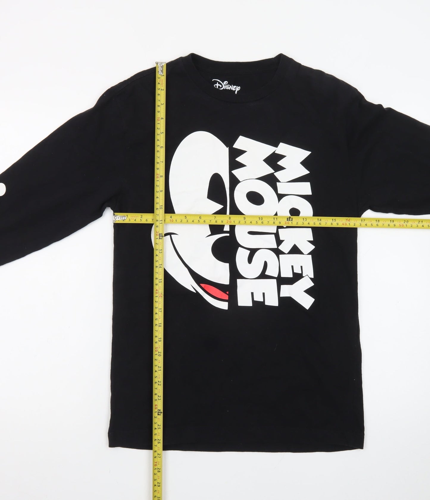 Disney Mickey Mouse Black Long Sleeve Crew Neck T-Shirt Women’s Small