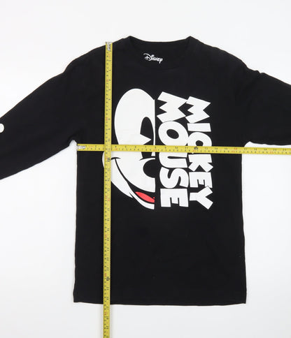 Disney Mickey Mouse Black Long Sleeve Crew Neck T-Shirt Women’s Small