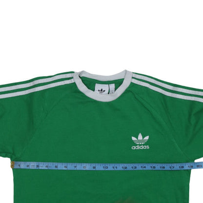 Adidas Men's Green Long Sleeve Crew Neck Sports T-Shirt Small
