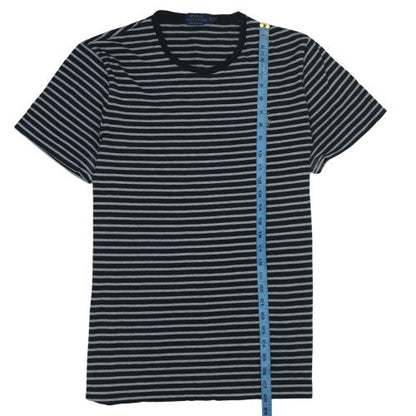 Polo Ralph Lauren Men's Black Grey Striped Custom Slim Fit T-Shirt XL