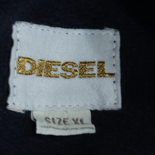 Diesel Men's Blue Pullover Hoodie XL Cotton Fleece