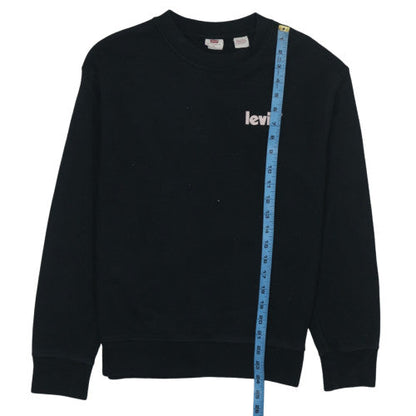 Levi's Men's Black XS Crew Neck Pullover Logo Sweatshirt