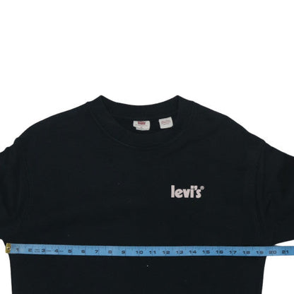 Levi's Men's Black XS Crew Neck Pullover Logo Sweatshirt