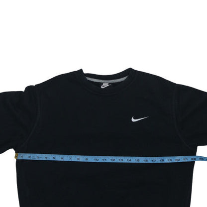 Nike Men's Black Crew Neck Fleece Sweatshirt Medium Regular Fit