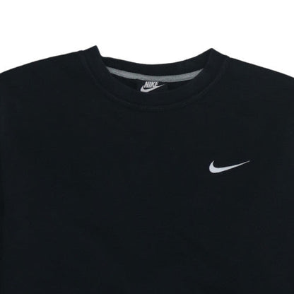 Nike Men's Black Crew Neck Fleece Sweatshirt Medium Regular Fit