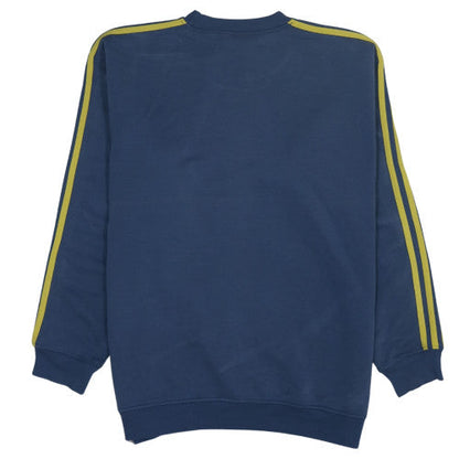 Adidas Mens Blue Large Crew Neck Pullover Sweatshirt