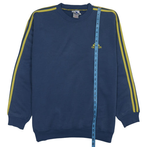 Adidas Mens Blue Large Crew Neck Pullover Sweatshirt