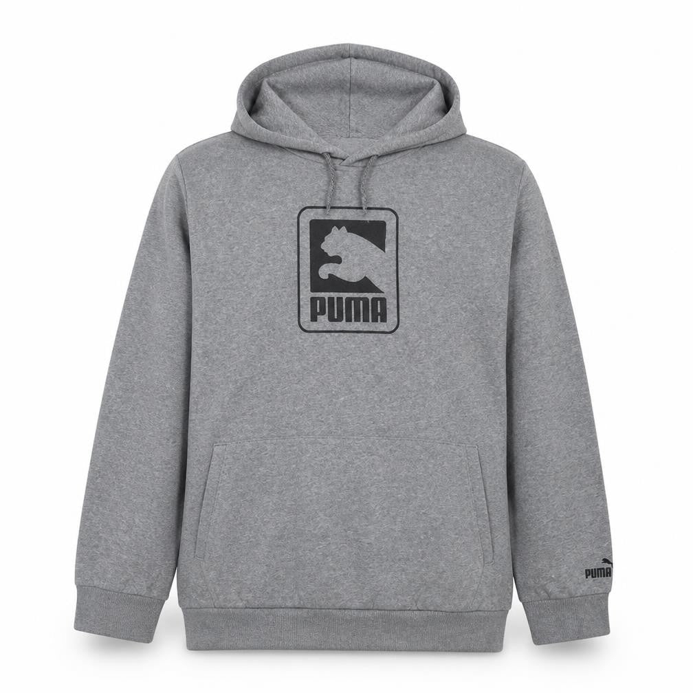 Puma Mens Grey XXL Pullover Hoodie Fleece Logo Sportswear