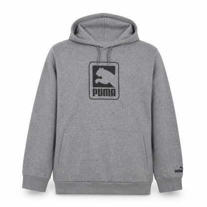 Puma Mens Grey XXL Pullover Hoodie Fleece Logo Sportswear