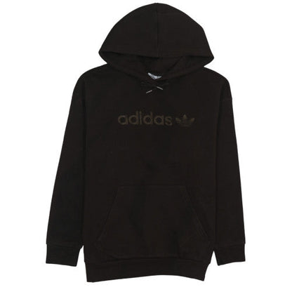 Adidas Womens Black Pullover Hoodie Size 14 Logo Hooded Sweatshirt