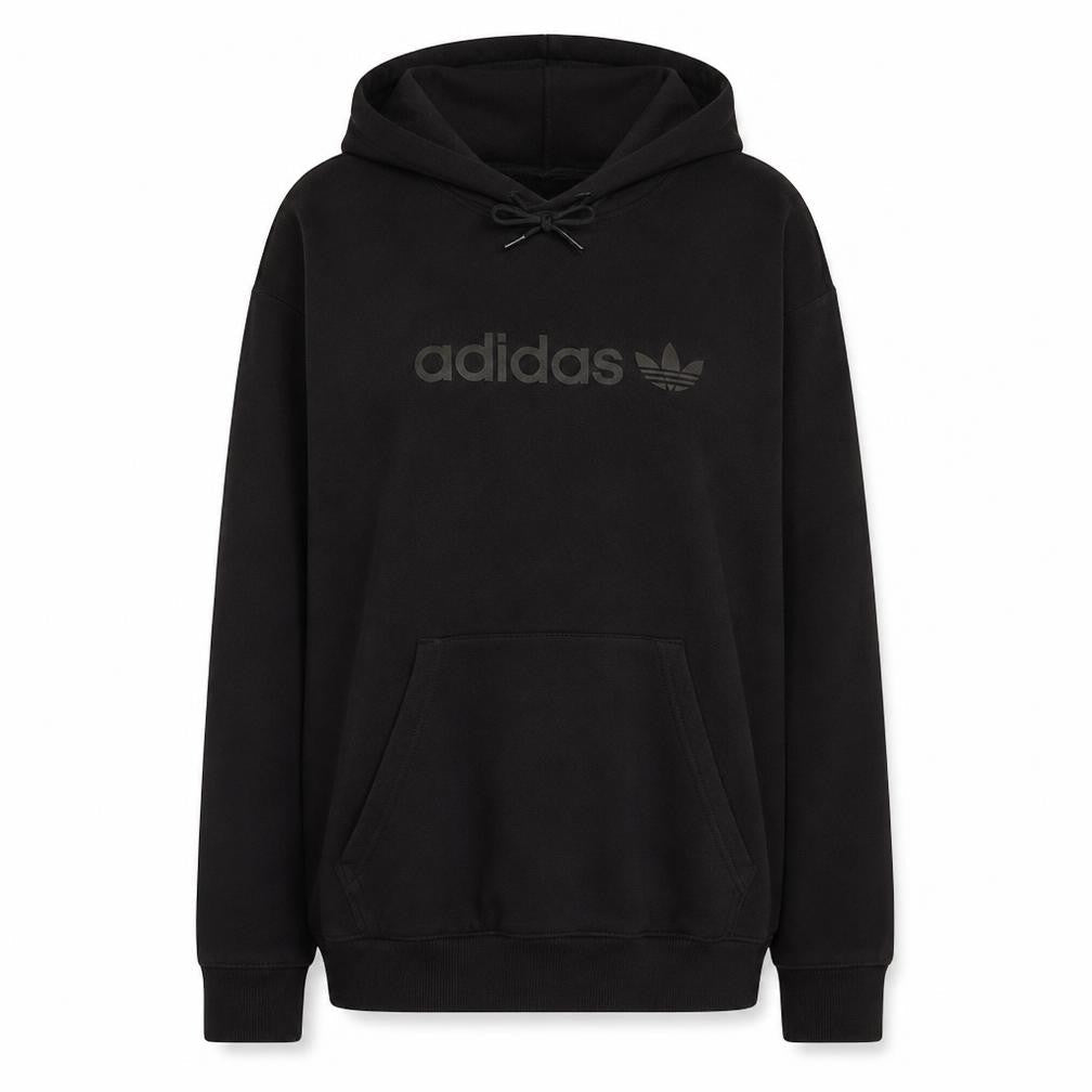 Adidas Womens Black Pullover Hoodie Size 14 Logo Hooded Sweatshirt
