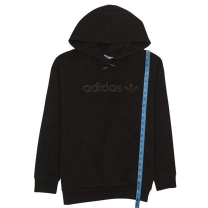 Adidas Womens Black Pullover Hoodie Size 14 Logo Hooded Sweatshirt
