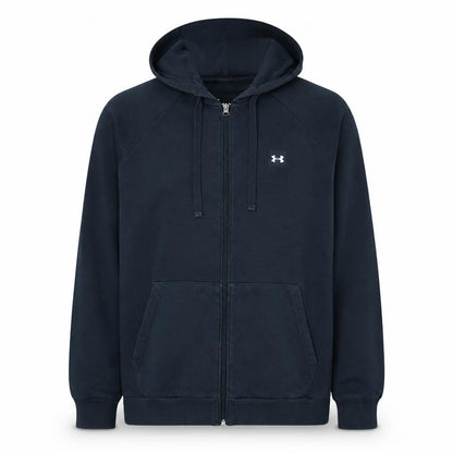 Under Armour Men's Black Full Zip Hoodie L Relaxed Fit Fleece