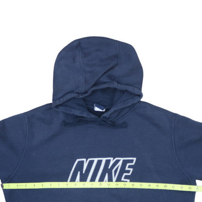 Nike Men's Blue Pullover Hoodie L Fleece Logo Sportswear