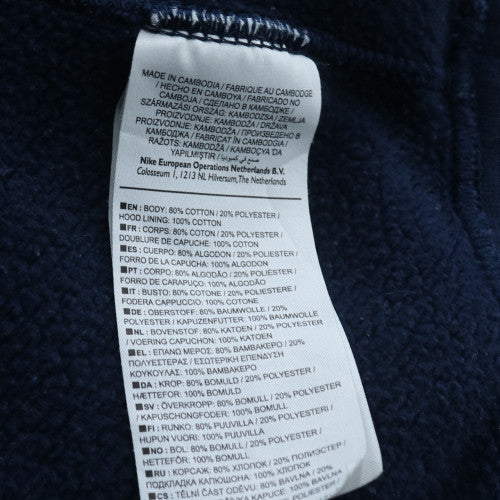 Nike Men's Blue Pullover Hoodie L Fleece Logo Sportswear