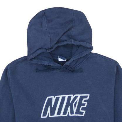 Nike Men's Blue Pullover Hoodie L Fleece Logo Sportswear