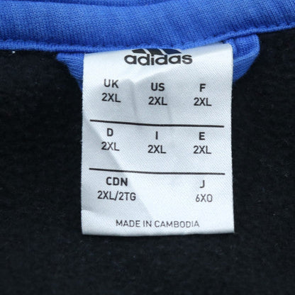 Adidas Mens Black 2XL Full Zip Fleece Hoodie Sportswear