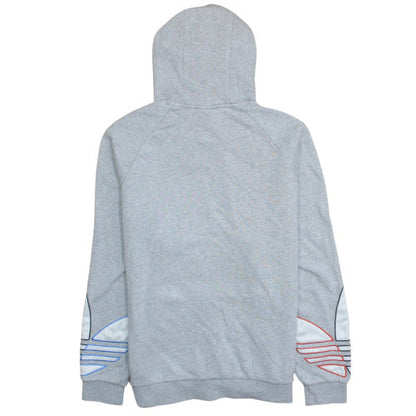 adidas Mens Grey Pullover Hoodie M Logo Graphic Sportswear