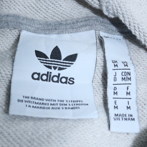 adidas Mens Grey Pullover Hoodie M Logo Graphic Sportswear