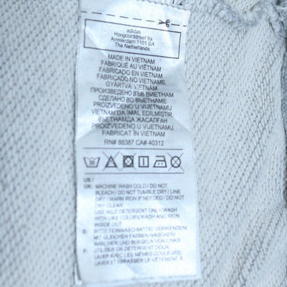 adidas Mens Grey Pullover Hoodie M Logo Graphic Sportswear