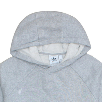 adidas Mens Grey Pullover Hoodie M Logo Graphic Sportswear