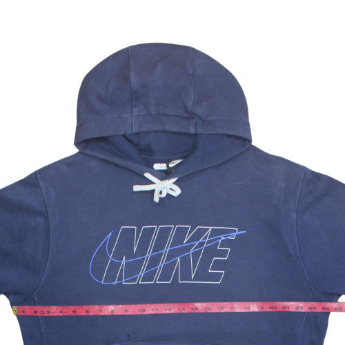 Nike Men's Blue Pullover Hoodie Size M Regular Fit Fleece Logo