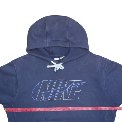 Nike Men's Blue Pullover Hoodie Size M Regular Fit Fleece Logo
