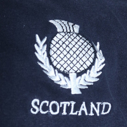 Live For Rugby Scotland Men's Blue Striped Polo Shirt L Short Sleeve