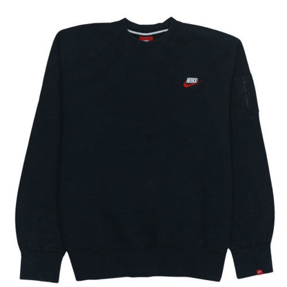 Nike Men's Black Crew Neck Pullover Sweatshirt L Fleece Logo Detail