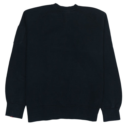 Nike Men's Black Crew Neck Pullover Sweatshirt L Fleece Logo Detail