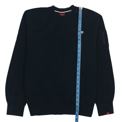 Nike Men's Black Crew Neck Pullover Sweatshirt L Fleece Logo Detail