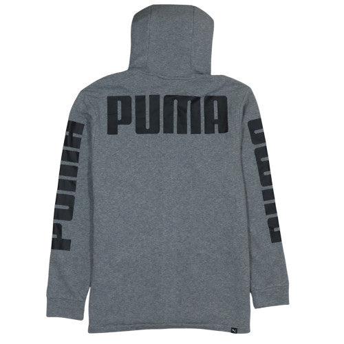 Puma Men’s Grey Full Zip Hoodie Size S Logo Graphic Sportswear