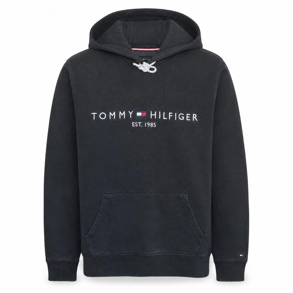 Tommy Hilfiger Men's Black Pullover Hoodie M Organic Cotton