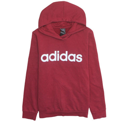 Adidas Men's Red Pullover Hoodie L Regular Fit Logo Sweatshirt