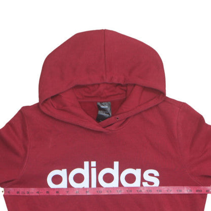 Adidas Men's Red Pullover Hoodie L Regular Fit Logo Sweatshirt