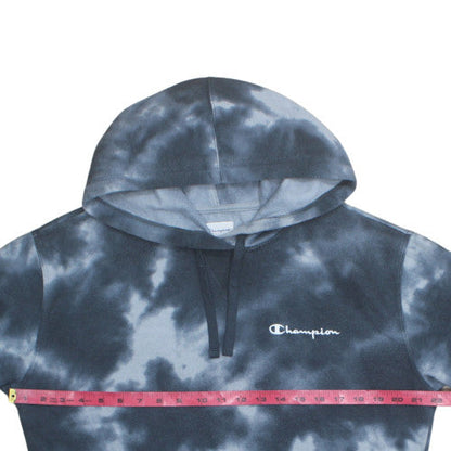 Champion Men’s Blue Tie-Dye Pullover Hoodie L Regular Fit Fleece