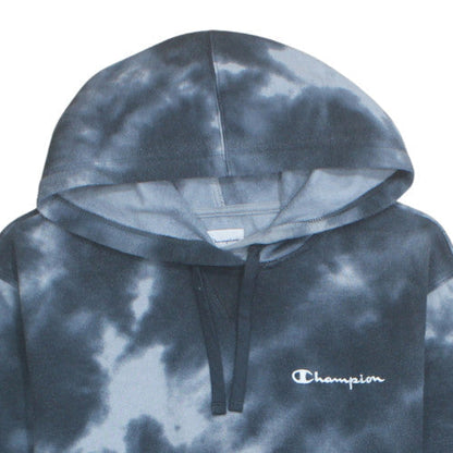 Champion Men’s Blue Tie-Dye Pullover Hoodie L Regular Fit Fleece