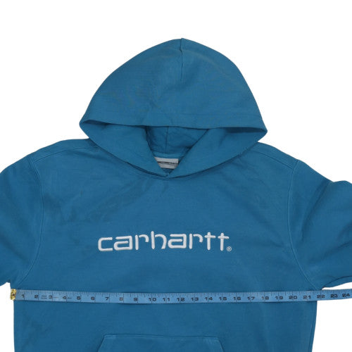 Carhartt Men's Blue Pullover Hoodie Size M Logo Streetwear Sweatshirt
