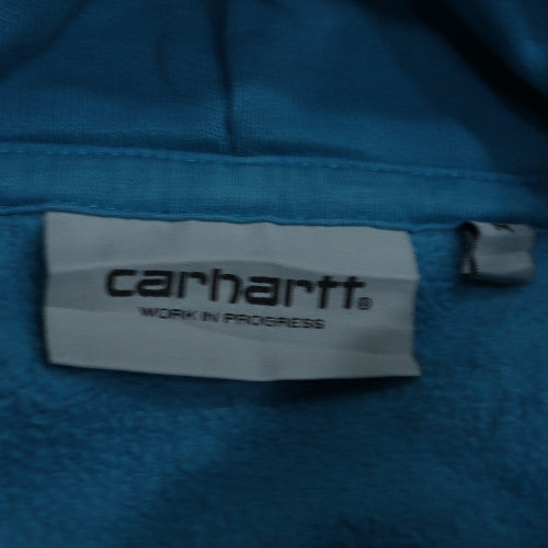 Carhartt Men's Blue Pullover Hoodie Size M Logo Streetwear Sweatshirt