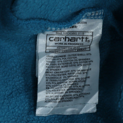 Carhartt Men's Blue Pullover Hoodie Size M Logo Streetwear Sweatshirt