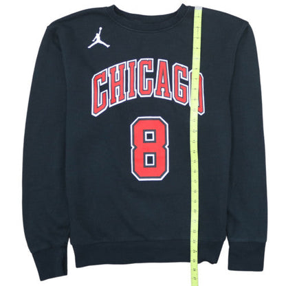 Jordan NBA Chicago Bulls LaVine 8 Black Sweatshirt Mens Small Crew Neck