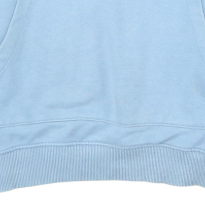 Napapijri Men's Blue Pullover Hoodie Size M Logo Cotton Fleece