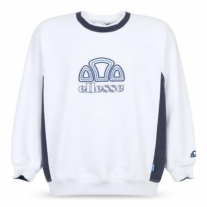 Ellesse Mens White Logo Pullover Sweatshirt Size L