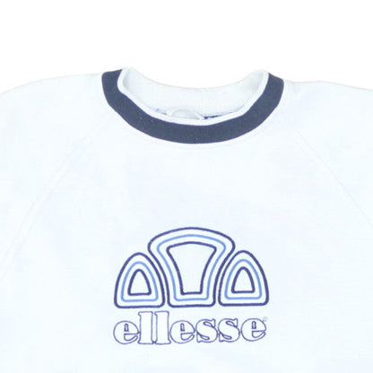 Ellesse Mens White Logo Pullover Sweatshirt Size L